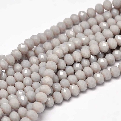 Faceted Rondelle Glass Beads Strands UK-GLAA-I033-6mm-25-1