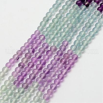 Natural Fluorite Beads Strands UK-G-D856-10-4mm-1