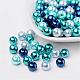 Carribean Blue Mix Pearlized Glass Pearl Beads UK-HY-X006-8mm-03-1