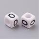 White Cube Letter Acrylic Beads UK-X-PL37C9308-O-2