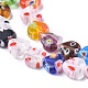 Heart Handmade Millefiori Glass Beads Strands UK-LK-R004-65-3