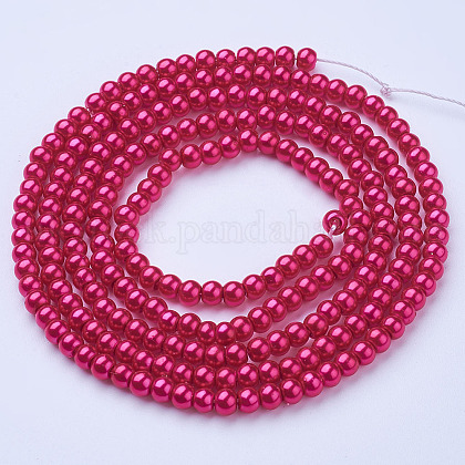 Glass Pearl Beads Strands UK-HY-4D-B57-1