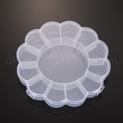 13 Compartments Flower Shaped Plastic Bead Containers UK-CON-O001-07-K-1