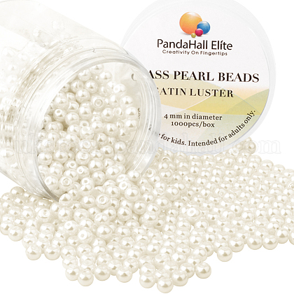 Pearlized Eco-Friendly Dyed Glass Pearl Round Bead UK-HY-PH0002-04-B-1