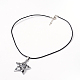 Star Couples Leather Pendant Necklaces for Valentin's Day UK-NJEW-P127-039-K-5