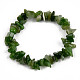 Unisex Chip Natural Green Jade Beaded Stretch Bracelets UK-BJEW-S143-42-2