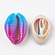 Spray Painted Natural Cowrie Shell Beads UK-X-SHEL-S274-01-3