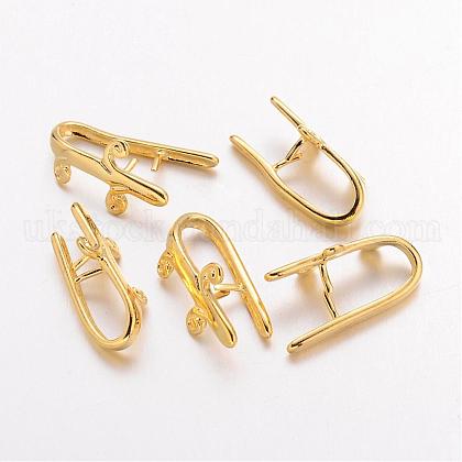 Golden Plated Brass Ice Pick Pinch Bails UK-X-K301-NFG-1
