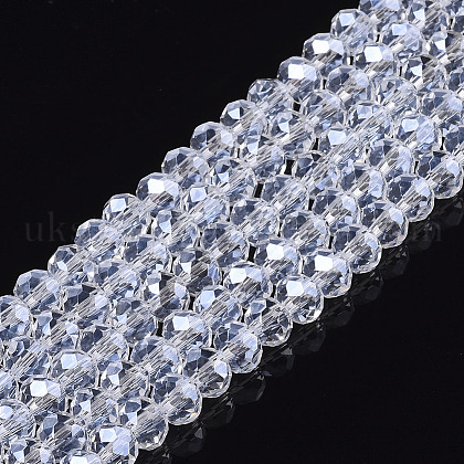 Electroplate Glass Beads Strands UK-EGLA-A034-T8mm-A20-1