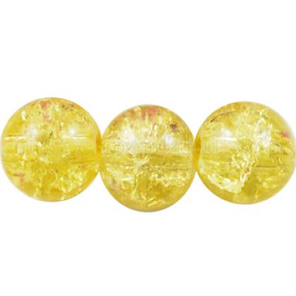 Crackle Glass Beads Strands UK-GGC8mmY-A16-K-1
