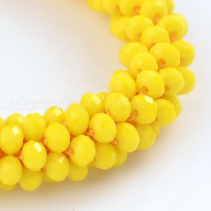 Faceted Rondelle Glass Beaded Jewelry Making for Bracelets UK-BJEW-L517-A04-1