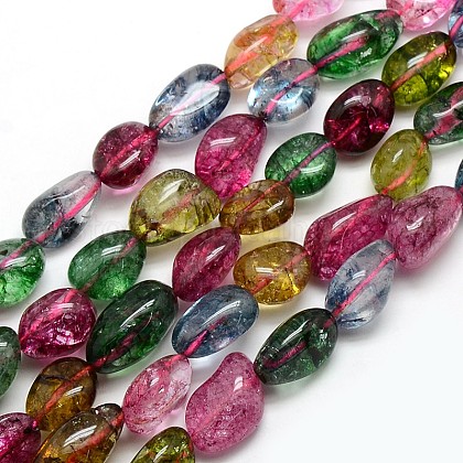 Natural Quartz Crystal Nuggets Beads Strands UK-G-L154-26-1