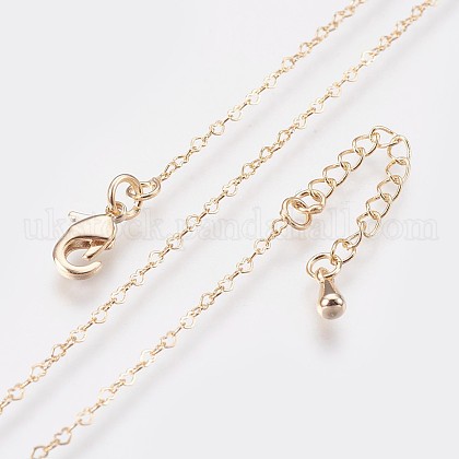Long-Lasting Plated Brass Cable Chains Necklaces UK-X-NJEW-K112-02G-NF-1