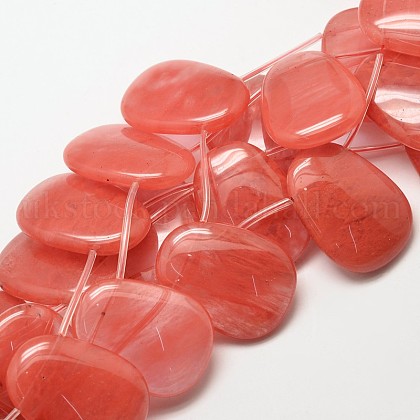 Cherry Quartz Glass Beads Strands UK-G-P094-16-K-1