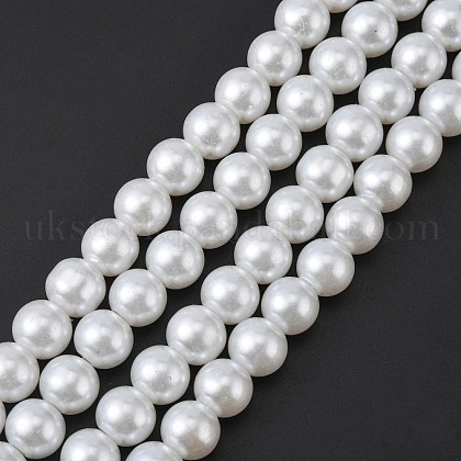 Glass Pearl Beads Strands UK-HY-10D-B01-1