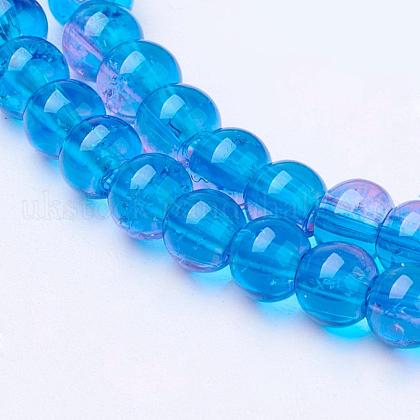 Spray Painted Crackle Glass Beads Strands UK-CCG-Q001-4mm-19-1