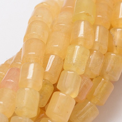 Natural Yellow Jade Beads Strands UK-G-L438-04-K-1