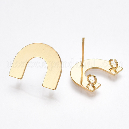 Brass Stud Earring Findings UK-KK-T038-261G-1
