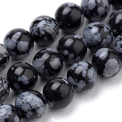 Natural Snowflake Obsidian Beads Strands UK-G-S259-20-8mm-1