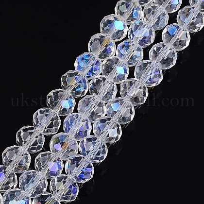 Glass Beads Strands UK-X-GR10MMY-28-1