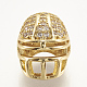 Brass Micro Pave Cubic Zirconia Football Helmet Beads UK-ZIRC-S061-52G-1