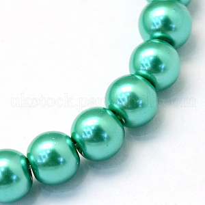 Baking Painted Pearlized Glass Pearl Round Bead Strands UK-HY-Q003-4mm-29