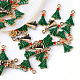 Christmas Tree Alloy Enamel Pendants UK-ENAM-Q033-21-1
