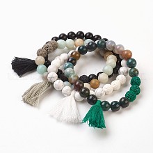 Natural Gemstone Beads Stretch Charm Bracelets