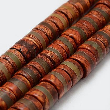 Tibetan Style Striped Pattern dZi Beads Strands UK-TDZI-G010-W01-1