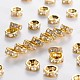 Iron Rhinestone Spacer Beads UK-RB-A009-6MM-G-1