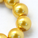 Baking Painted Pearlized Glass Pearl Round Bead Strands UK-HY-Q330-8mm-31-3
