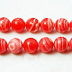 Synthetic Red Striped Agate Beads Strands UK-G-G090-10mm-3-K-1