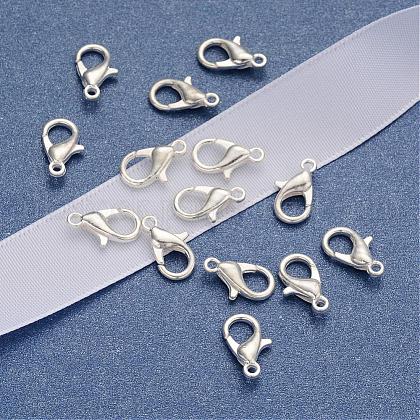 Silver Color Plated Alloy Lobster Claw Clasps UK-X-E102-S-1