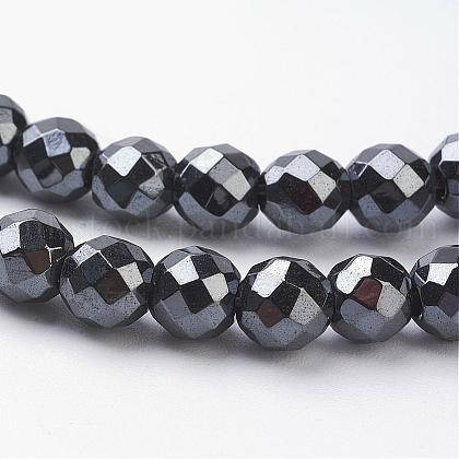Magnetic Synthetic Hematite Beads Strands&nbsp;UK-HEMA-4D-1-1