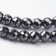 Magnetic Synthetic Hematite Beads Strands&nbsp;UK-HEMA-4D-1-1