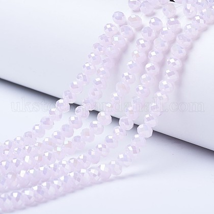 Electroplate Glass Beads Strands UK-EGLA-A034-J4mm-B04-1