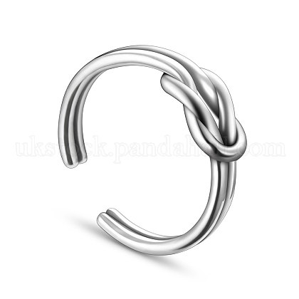 SHEGRACE Adjustable Vintage Knot 925 Sterling Silver Cuff Rings UK-JR152A-K-1