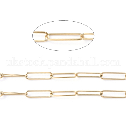 304 Stainless Steel Paperclip Chains UK-CHS-L022-02C-G-1