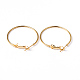 Golden Plated Brass Hoop Earrings UK-X-EC108-1NFG-1