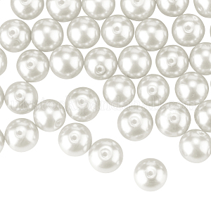 8mm About 200Pcs Glass Pearl Round Beads for Jewelry Making Round Box Kit Anti-flash White UK-HY-PH0001-8mm-011