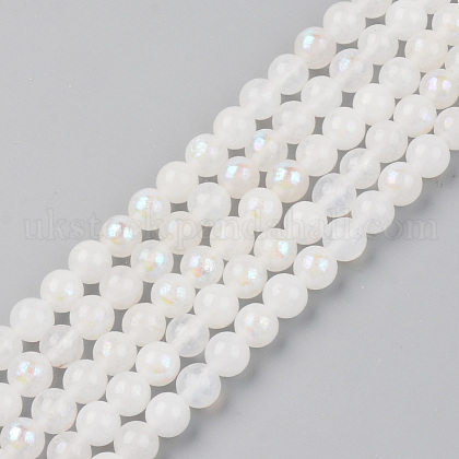 Electroplated Natural Moonstone Beads Strands UK-G-S369-012B-C-1