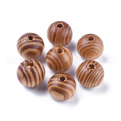Round Natural Wood Beads UK-WOOD-Q009-18mm-LF-1
