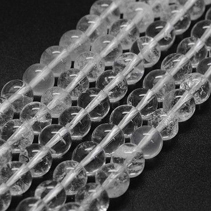 Natural Quartz Crystal Beads Strands UK-G-F570-01-6mm-1