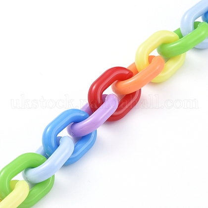 Handmade Acrylic Cable Chains UK-AJEW-JB00538-1