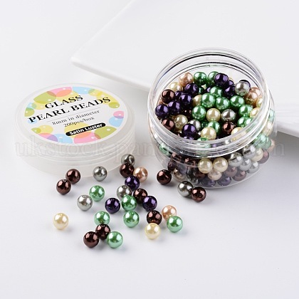 Glass Pearl Bead Sets UK-HY-JP0001-03-G-1