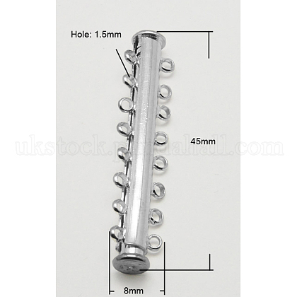 8-strands Brass Slide Lock Clasps UK-KK-H311-P-K-1