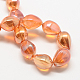 Electroplate Transparent Glass Beads Strands UK-EGLA-Q045-13x18mm-03-K-2