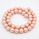 Round Shell Pearl Frosted Beads Strands UK-BSHE-I002-6mm-24-K-2