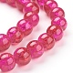 Spray Painted Crackle Glass Beads Strands UK-CCG-Q002-10mm-08-K-3