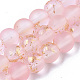 Frosted Spray Painted Glass Beads Strands UK-GLAA-N035-03B-C06-1
